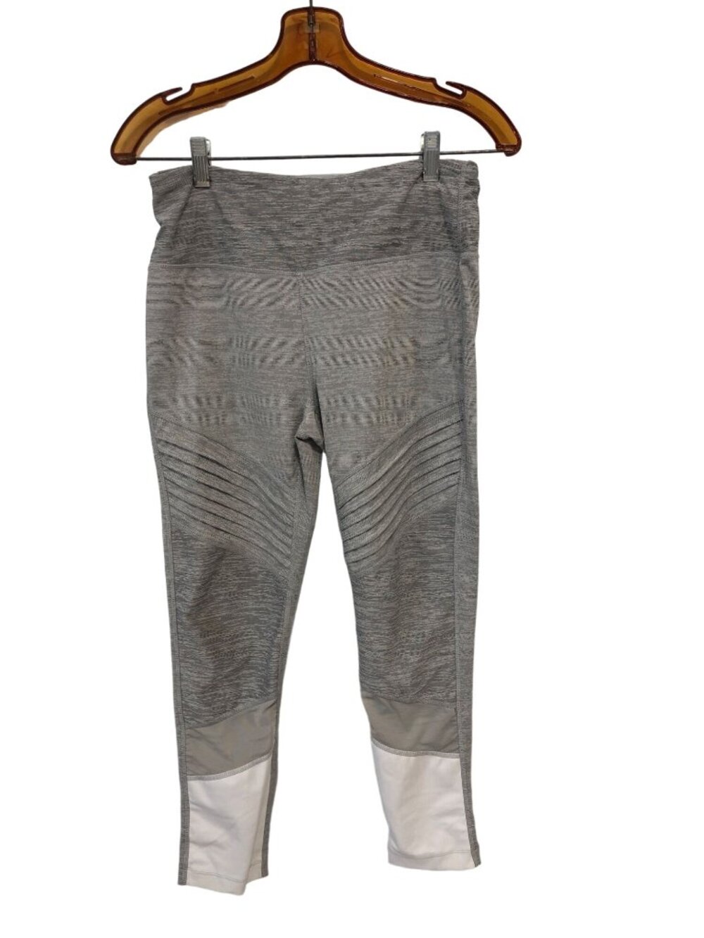 Avia Leggings Activewear Womens Medium 8-10 Grey White Pants Workout Gym Running